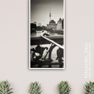 Black and white photography Berlin skyline on truck tarpaulin analogue photography as a mural, no frame necessary photo art directly from the photographer image 5