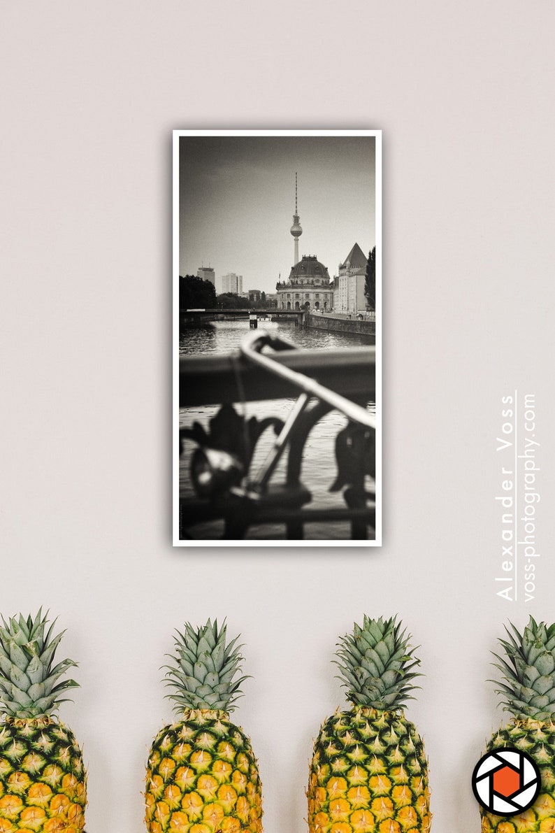 Black and white photography Berlin skyline on truck tarpaulin analogue photography as a mural, no frame necessary photo art directly from the photographer image 5