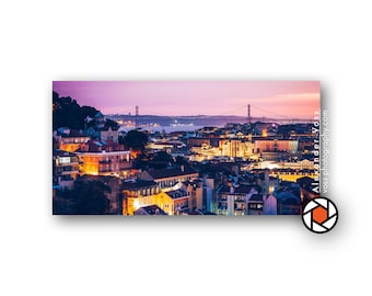 Lisbon Skyline Canvas Picture - Beauty & Inspiration for your living room or office - A picture that will put a smile on your face