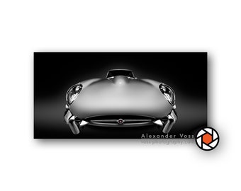 Canvas picture Jaguar E-Type - The breathtaking classic sports car for your living room or office - photo art as a ready-to-hang wall picture