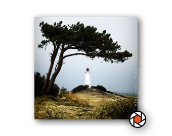 Leinwandbild Hiddensee Leuchtturm Dornbusch - Maritime Ostsee-Atmosphäre für Deine Wand - Aufhängefertiges Wandbild, braucht keine Rahmung