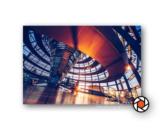 Canvas picture Berlin Reichstag dome - Ready-to-hang mural on canvas, no extra framing necessary - Photo art directly from the artist