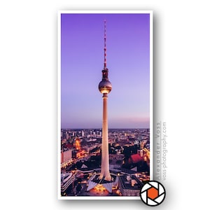 Berlin Skyline TV Tower - Wall picture on truck tarpaulin - Robust and tear-resistant poster, hangs without a frame - Photo art directly from the photographer