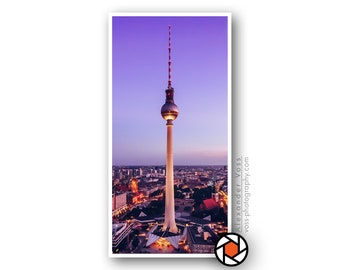 Berlin Skyline TV Tower - Mural on truck tarpaulin - Robust and tear-resistant poster, hangs without a frame - Photo art directly from the photographer