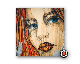 Street Art Berlino Foto su Legno - Mini Quadro da Parete Quadrato 10 x 10 cm - L'originale Berlingram con bordo bianco - Ideale Souvenir e Regalo