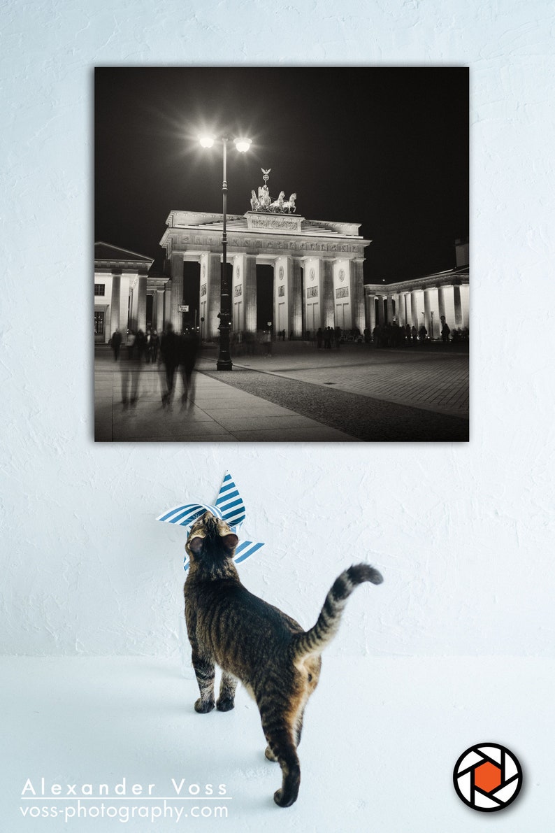 Leinwandbild Berlin Brandenburger Tor Stilvolle Schwarz Weiß Fotografie Wandbild fertig zum Aufhängen Fotokunst direkt vom Künstler Bild 6