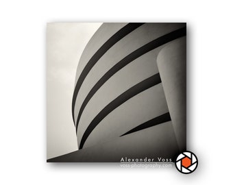 Leinwandbild New York Guggenheim Museum - Schwarz Weiß Fotografie - Aufhängefertiges Wandbild - Stilvolle Fotokunst direkt vom Künstler