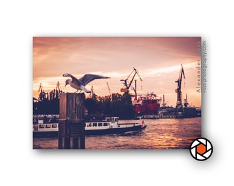 Canvas picture Hamburg - With this beautiful wall picture you can conjure up a real piece of Hamburg directly in your living room or office