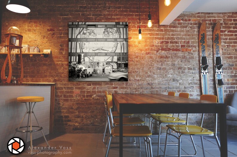 Canvas picture Berlin Street Art Black and White Photography Stylish mural, ready to hang Analogue photo art directly from the artist image 9