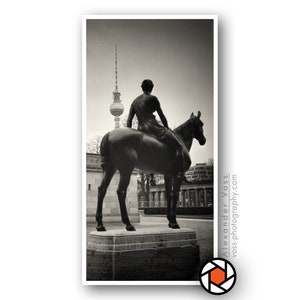 Analogue photography Berlin black and white - Stylish wall picture on truck tarpaulin - Robust and tear-resistant image - Photo art directly from the photographer