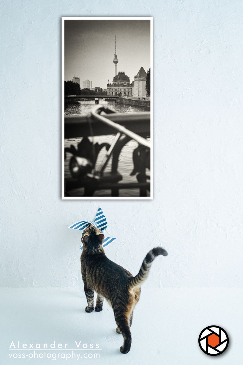 Black and white photography Berlin skyline on truck tarpaulin analogue photography as a mural, no frame necessary photo art directly from the photographer image 8