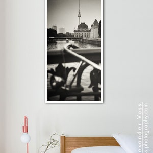 Black and white photography Berlin skyline on truck tarpaulin analogue photography as a mural, no frame necessary photo art directly from the photographer image 7