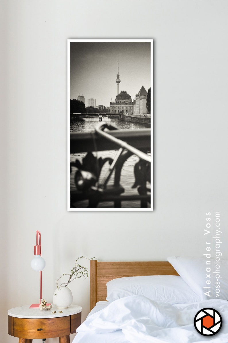 Black and white photography Berlin skyline on truck tarpaulin analogue photography as a mural, no frame necessary photo art directly from the photographer image 7