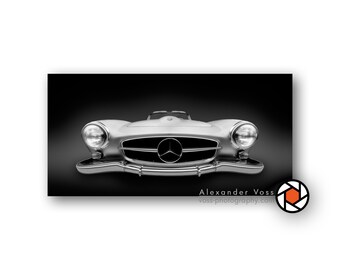 Leinwandbild Mercedes 190 SL - Fotokunst für Autoliebhaber - Ein Bild, das Dir ein Lächeln ins Gesicht zaubert - Aufhängefertiges Wandbild