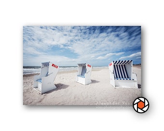 Leinwandbild Nordsee - Norderney Foto auf Leinwand - Eine frische Nordsee-Brise für Dein Wohnzimmer oder Büro - Aufhängefertiges Wandbild