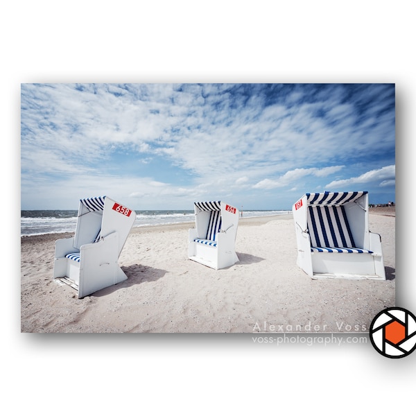 Leinwandbild Nordsee - Norderney Foto auf Leinwand - Eine frische Nordsee-Brise für Dein Wohnzimmer oder Büro - Aufhängefertiges Wandbild