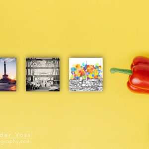 Berlin Bild auf Holz Foto Siegessäule mit Trabant 10 x 10cm Das original Berligram mit weißem Rand Perfektes Mitbringsel und Souvenir Bild 6