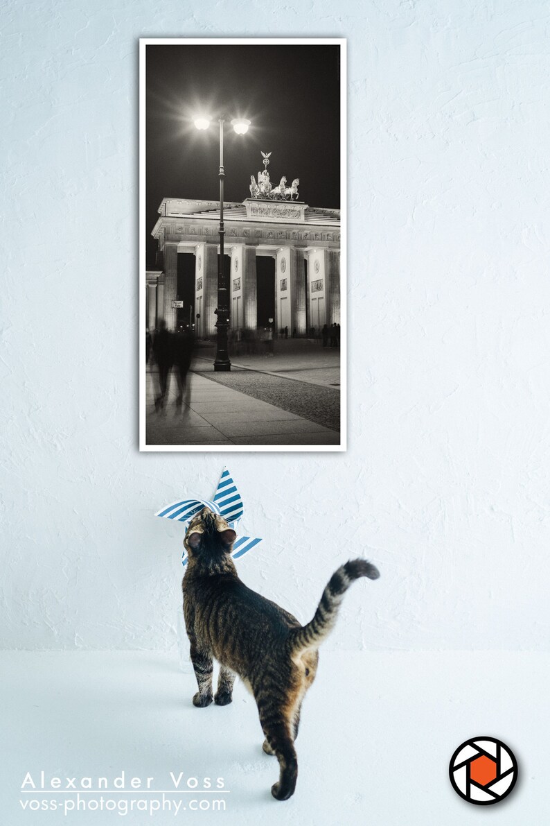 Schwarz Weiß Fotografie Berlin Brandenburger Tor Wandbild Poster auf LKW-Plane Bild hängt ohne Rahmen Fotokunst direkt vom Fotografen zdjęcie 8