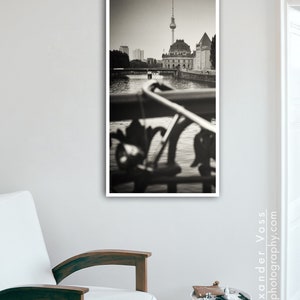 Black and white photography Berlin skyline on truck tarpaulin analogue photography as a mural, no frame necessary photo art directly from the photographer image 6