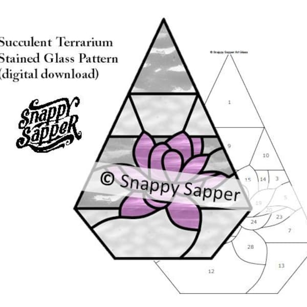 Stained Glass Terrarium Pattern Etsy