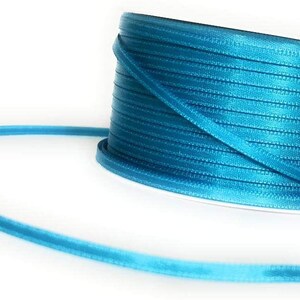 1m0,10EUR Schleifenband 50m x 3mm Satinband Geschenkband Dekoband Doppelsatin Farbwahl Türkis - Eisblau