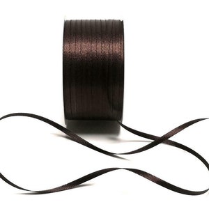 1m0,10EUR Schleifenband 50m x 3mm Satinband Geschenkband Dekoband Doppelsatin Farbwahl Dunkelbraun