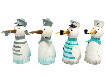 Fence stool seagull approx. 22 cm sailor captain pipe metal decoration post stool [D8861]