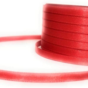 1m0,12EUR Schleifenband 50m x 6mm Satinband Geschenkband Dekoband Doppelsatin Farbwahl Rot