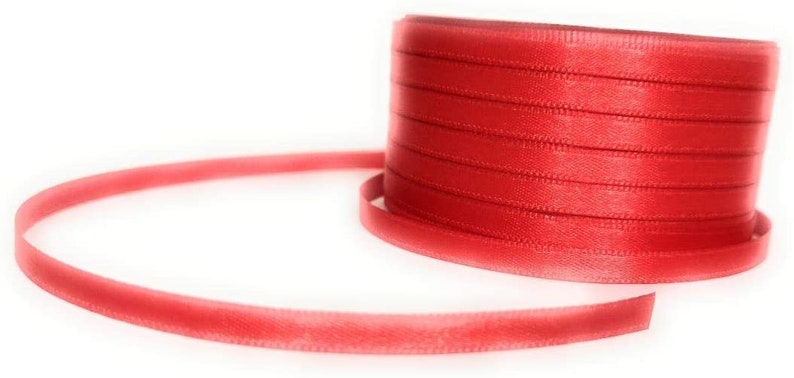 1m0,12EUR Schleifenband 50m x 6mm Satinband Geschenkband Dekoband Doppelsatin Farbwahl Rood