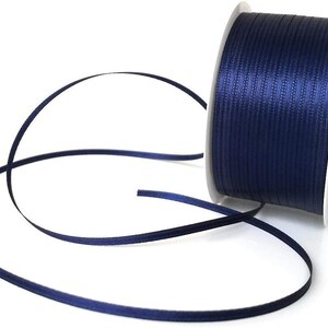 1m0,10EUR Schleifenband 50m x 3mm Satinband Geschenkband Dekoband Doppelsatin Farbwahl Nachtblau