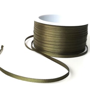 1m0,10EUR Schleifenband 50m x 3mm Satinband Geschenkband Dekoband Doppelsatin Farbwahl Olivgrün