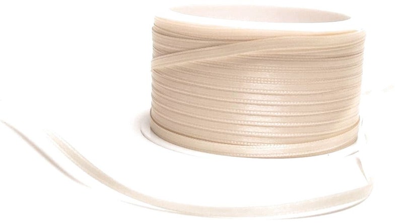 1m0,10EUR Schleifenband 50m x 3mm Satinband Geschenkband Dekoband Doppelsatin Farbwahl Creme Elfenbein