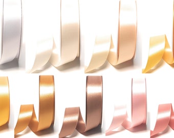 1 m/0,24EUR) Satin ribbon 25 m x 25 mm ribbon decorative ribbon double satin - choice of colours -