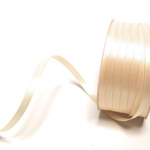 1m0,12EUR Schleifenband 50m x 6mm Satinband Geschenkband Dekoband Doppelsatin Farbwahl Creme - Champagner