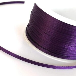 1m0,10EUR Schleifenband 50m x 3mm Satinband Geschenkband Dekoband Doppelsatin Farbwahl Lila