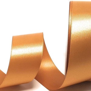 1m/0,36EUR Satinband 25m x 40mm Schleifenband Dekoband Doppelsatin Farbwahl Gold - Ocker