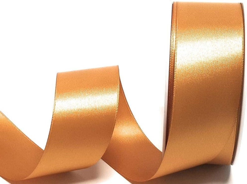 1m/0,36EUR Satinband 25m x 40mm Schleifenband Dekoband Doppelsatin Farbwahl Gold - Ocker