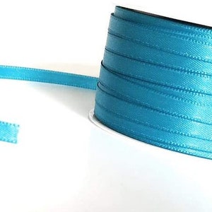 1m0,12EUR Schleifenband 50m x 6mm Satinband Geschenkband Dekoband Doppelsatin Farbwahl Türkis - Eisblau