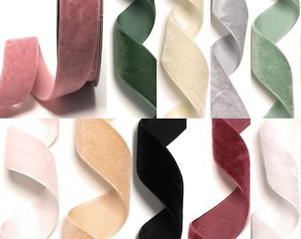1 m=0,70EUR) Decorative ribbon velvet 10 m x 25 mm velvet ribbon velvet trim ribbon - choice of colours -