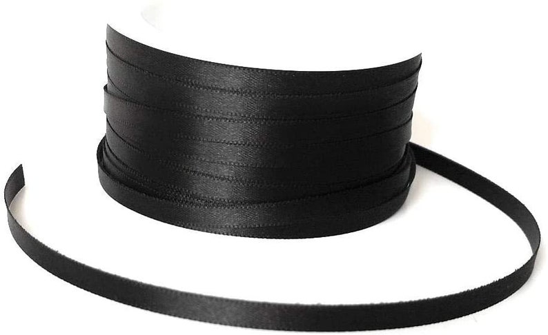 1m0,12EUR Schleifenband 50m x 6mm Satinband Geschenkband Dekoband Doppelsatin Farbwahl Schwarz