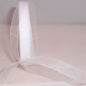 1m0,12EUR Organzaband 50m x 10mm weiß Schleifenband Organza Chiffon Bild 2