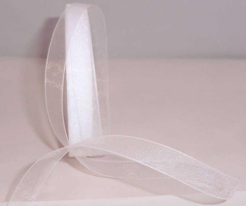 1m0,12EUR Organzaband 50m x 10mm weiß Schleifenband Organza Chiffon Bild 2