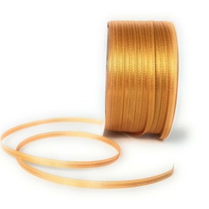 1m0,10EUR Schleifenband 50m x 3mm Satinband Geschenkband Dekoband Doppelsatin Farbwahl Gold