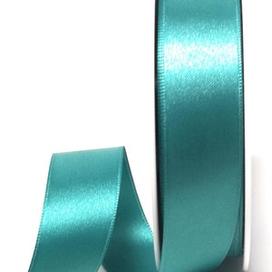 1m/0,24EUR Satinband 25m x 25mm Schleifenband Dekoband Doppelsatin Farbwahl Türkis - Türkisgrün