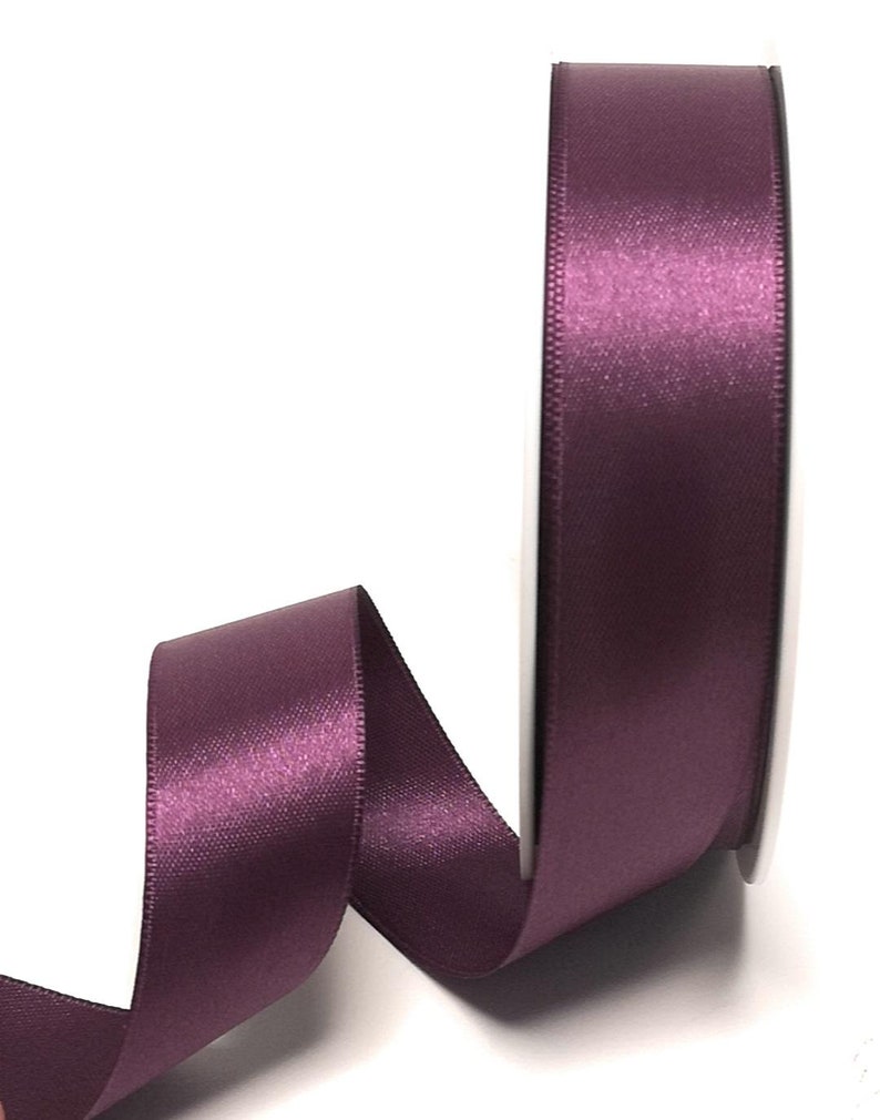 1m/0,24EUR Satinband 25m x 25mm Schleifenband Dekoband Doppelsatin Farbwahl Aubergine