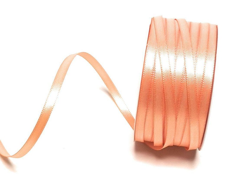 1m0,12EUR Schleifenband 50m x 6mm Satinband Geschenkband Dekoband Doppelsatin Farbwahl Apricot