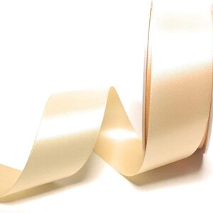 1m/0,36EUR Satinband 25m x 40mm Schleifenband Dekoband Doppelsatin Farbwahl Creme - Champagner