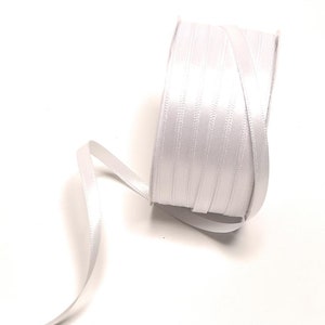 1m0,12EUR Schleifenband 50m x 6mm Satinband Geschenkband Dekoband Doppelsatin Farbwahl Weiß