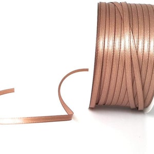 1m0,10EUR Schleifenband 50m x 3mm Satinband Geschenkband Dekoband Doppelsatin Farbwahl Sandbraun