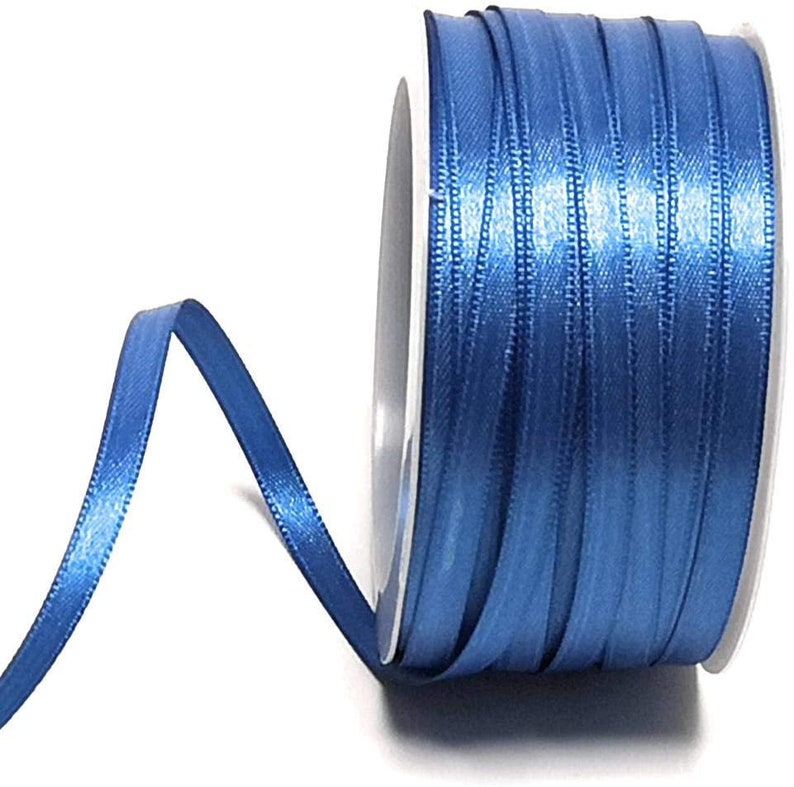 1m0,12EUR Schleifenband 50m x 6mm Satinband Geschenkband Dekoband Doppelsatin Farbwahl Blau